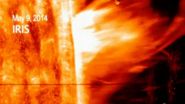 A first for NASAs IRIS: Observing a gigantic eruption of solar material