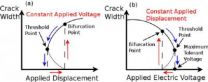 A pre-crack might propagate or stick under mechanical and electrical loading