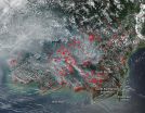 Agricultural fires blaze in Borneo