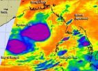 An infrared NASA eye sees a weaker System 92B