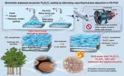 Biomimetic teakwood structured environmental barrier coating