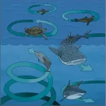 Enigmatic circling behavior captured in whales, sharks, penguins, and sea turtles