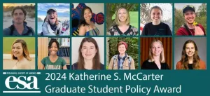 ESA 2024 Graduate Student Policy Award Cohort named