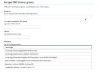 Europe PMC integrates ROR into its Grant Finder