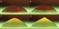 Freezing water droplets form sharp ice peaks