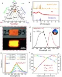 Glass crystallization making red phosphor for high-power warm white lighting