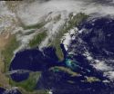 GOES-13 satellite eyeing system with a high risk of severe storms