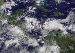 GOES-13 sees tropical depression 15 form in the south-central Caribbean Sea