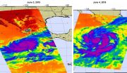 Hurricane Blanca now appears less organized in NASA infrared light