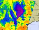 Infrared NASA satellite data indicates severe weather for south central US this week