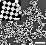 Nanosized blocks spontaneously assemble in water to create tiny floating checkerboards