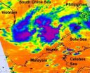 NASA satellite sees thunderstorms banding around developing system 96W