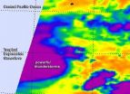 NASA sees bursts of thunderstorms in Tropical Depression Genevieves center