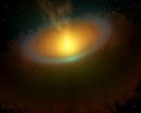 Nearby planet-forming disk holds water for thousands of oceans