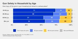 Over 1 in 3 adults in households with guns do not store all in locked locations 2