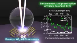 Preserving polarization while boosting light from atomically thin semiconductors with silicon nanospheres