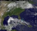 Satellite animation shows System 91L developing in the Gulf of Mexico