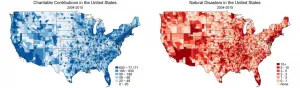 The effect of natural disasters on criminal--and charitable--activity in the USA