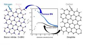 Trapping gases better with boron nitride nanopores