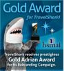 TravelShark(TM) Wins a Prestigious Gold Adrian Award for its Viral Video Repositioning Campaign 2