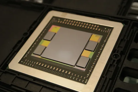 A graphics processor with memory chips on its package